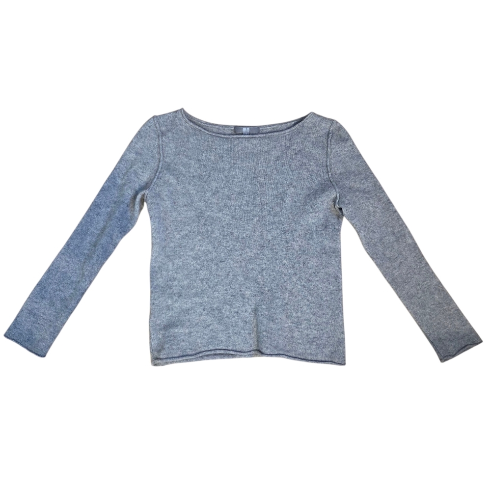 Uniqlo Grey Mohair Cropped Knit Sweater Size Small